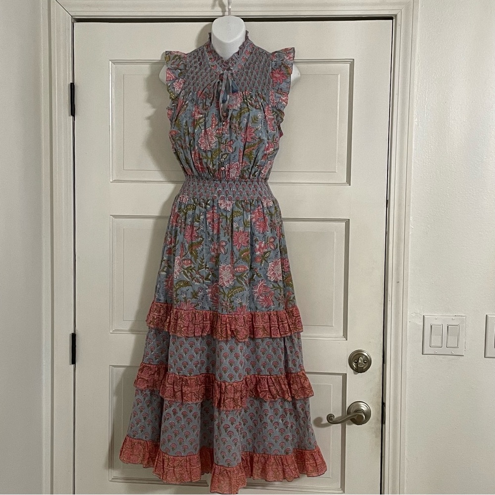 Allison New York Misha Floral Midi Dress‎ Ruffles NEW
